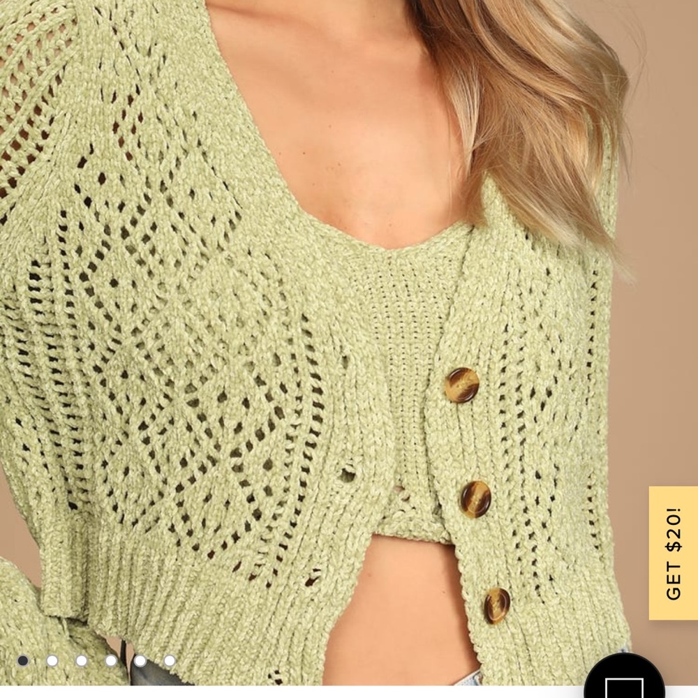 Lulus Double Cozy Sage Green Chenille Two-Piece Sweater Set